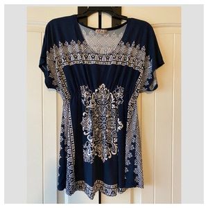 Mediterranean print top